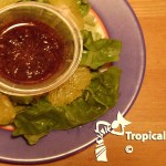 Green salad with orange balsamic dressing